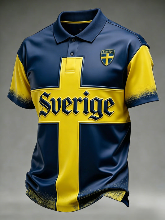 Retro svensk fotballstil 2026 lappet luftig pikétrøye