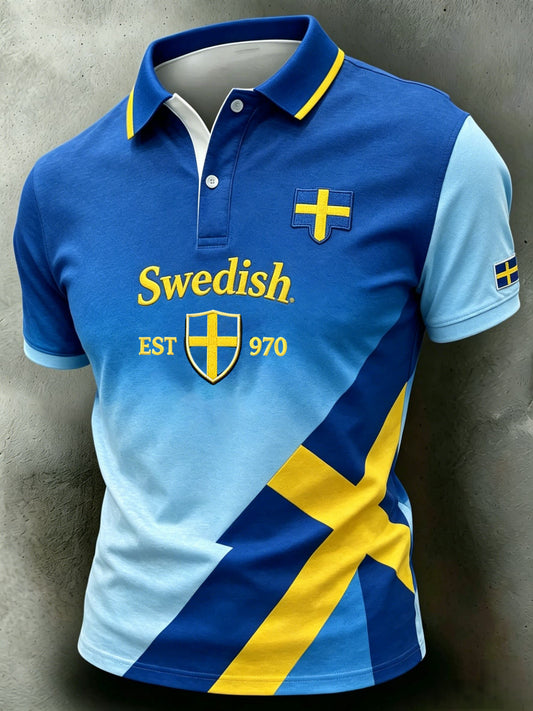 Retro svensk fotballstil 2026 lappet luftig pikétrøye