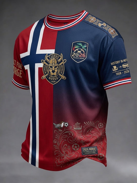 Retro Norge 2026 Lappeteppe Fritids-T-skjorte