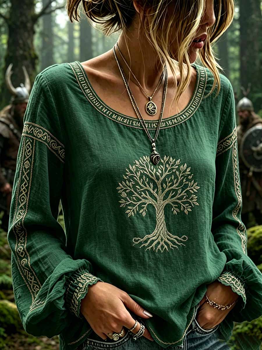 Kvinnors vikinga konst mönster Skriv ut T-shirt