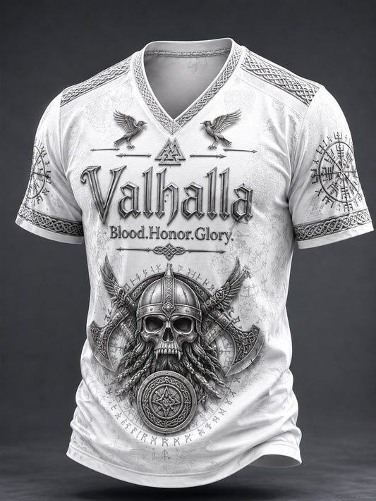 T-skjorte for menn med V-hals Valhalla