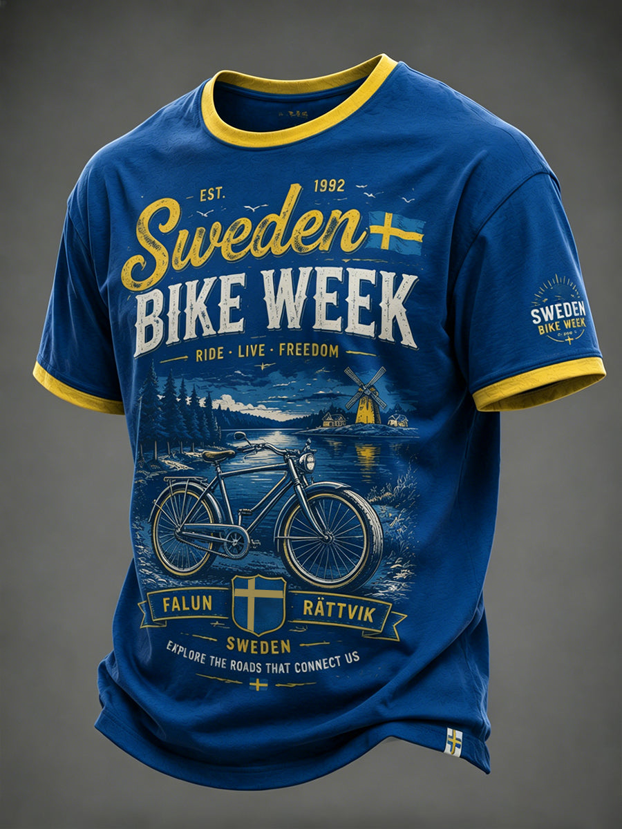 Herrcykelveckans T-shirt med tryck för män