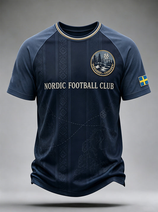 Herrefotball-tema fargeblokkert trykk Raglan erme Kortermet T-skjorte