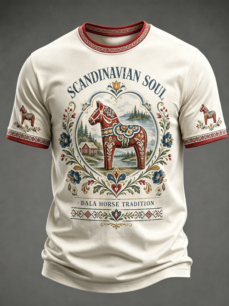 Herrens svenska Dala Horse T-shirt