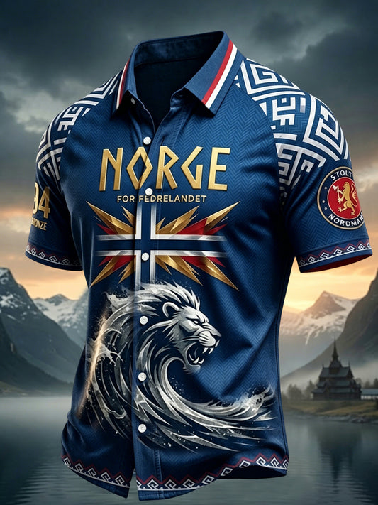 Retro norsk fotballfan Art Casual skjorte