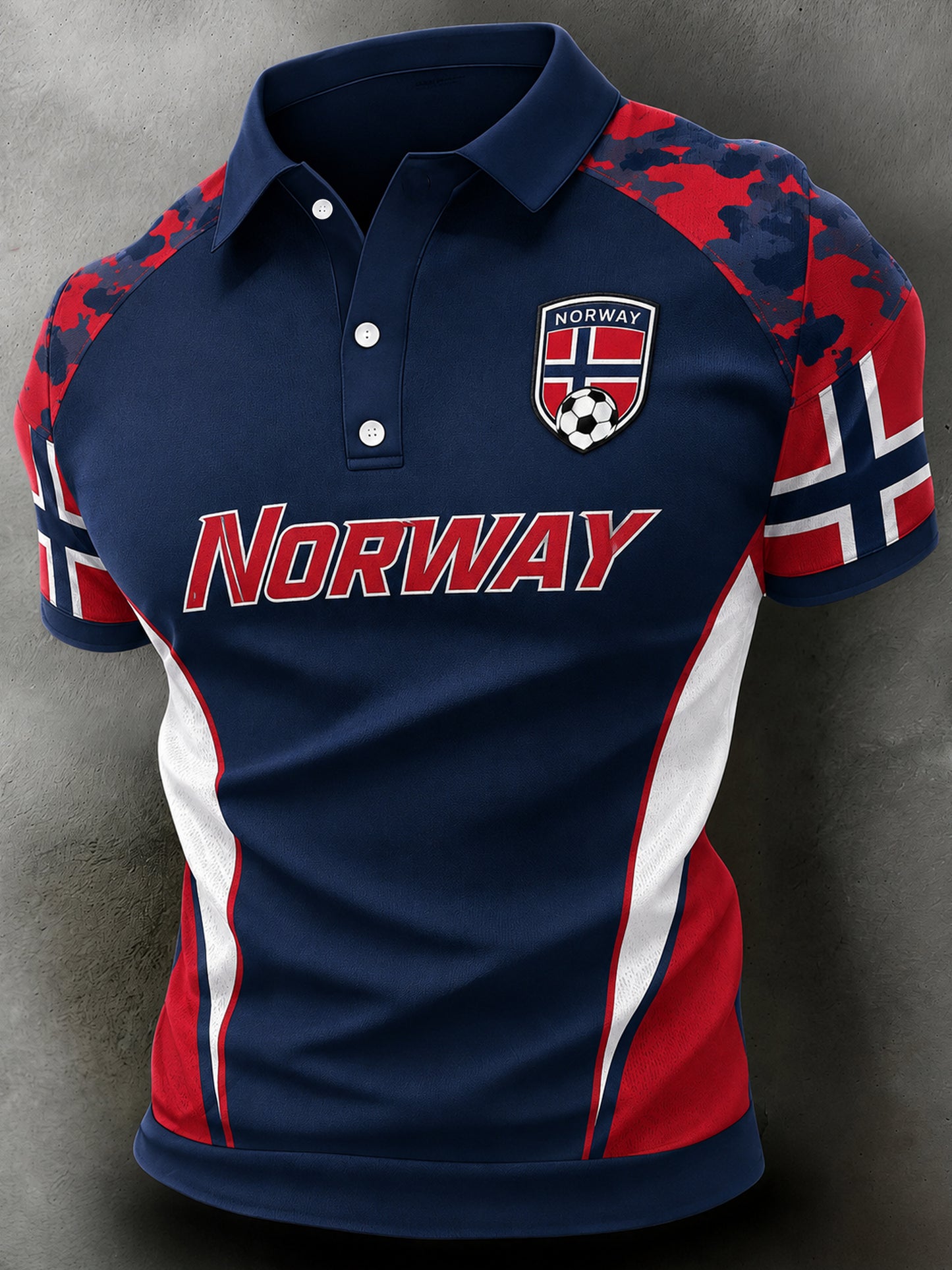 Norges fotballkamp Vifte kunst og trykt polo skjert