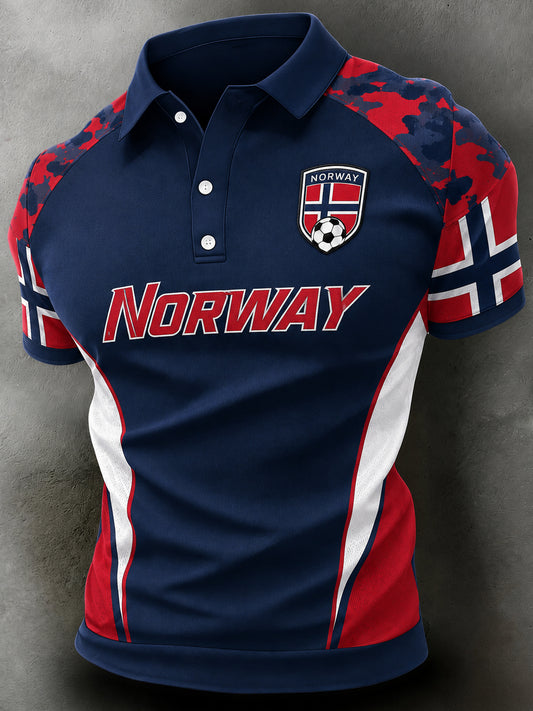 Norges fotballkamp Vifte kunst og trykt polo skjert