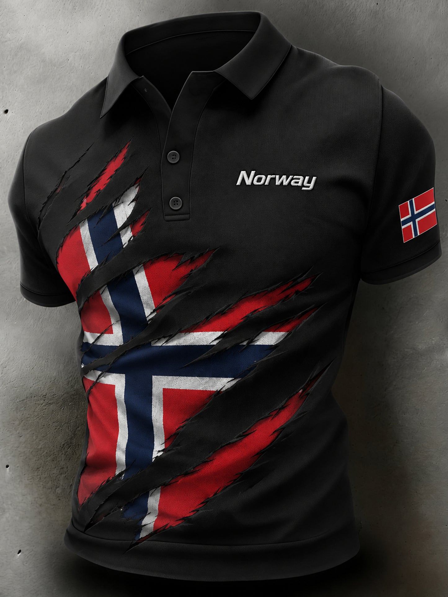 Menns Norge-fotballkamp fan-kunst og print-poloskjorte