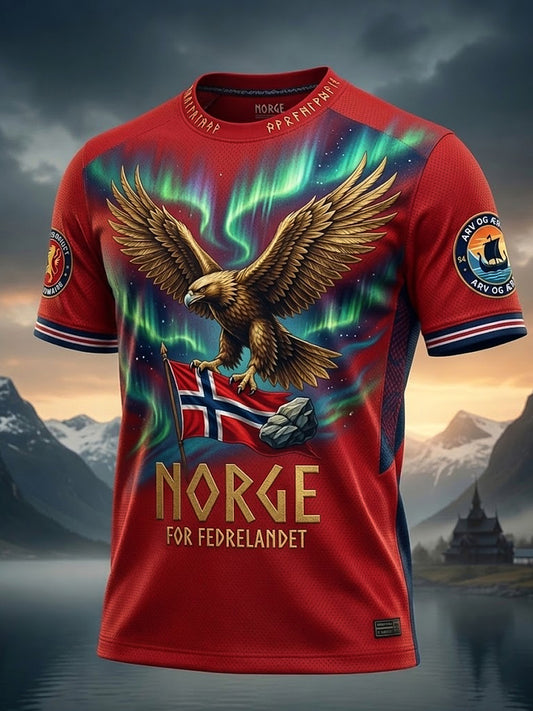 Retro Norge 2026 Uformelt T-skjort for fotballfans