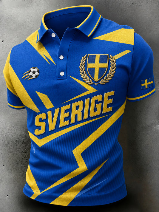 Polo t-skjorte med fotballtrykk til menn