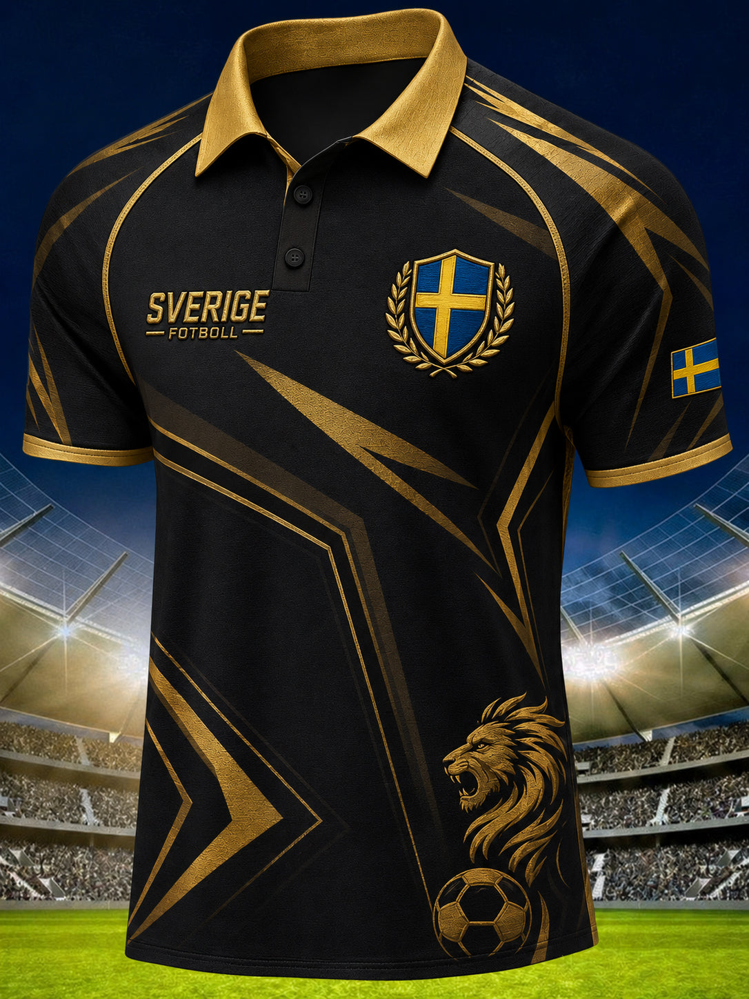 Mäns kortärmade Polo tröja med djur fotboll Print