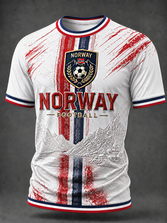 Retro norsk fotballsupporterkunsttrykk, uformell t-skjorte