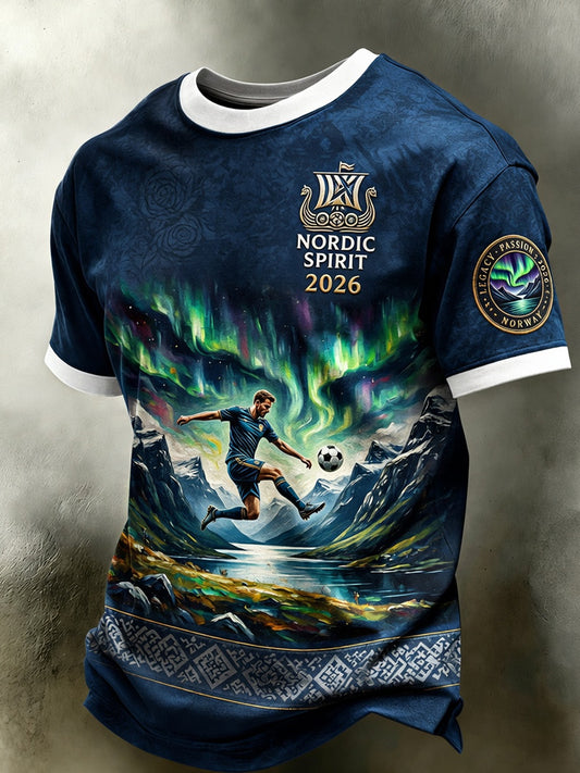 Retro Norge 2026 Fotballkunst Fritids-T-skjorte