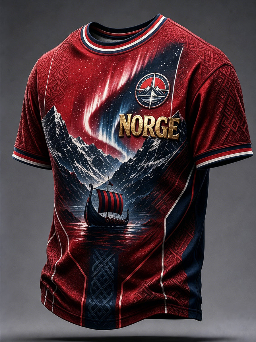 Retro norsk «Framover» fotball kunstnerisk hverdags-T-skjorte