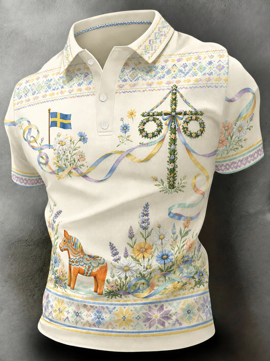 Herrepologenser med kunsttrykk til minne om svensk midtsommer og nasjonaldag