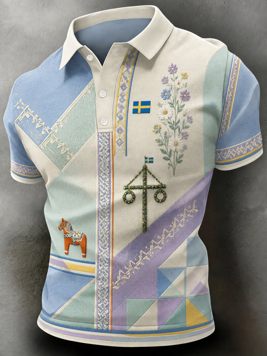 Herrepologenser med kunsttrykk til minne om svensk midtsommer og nasjonaldag