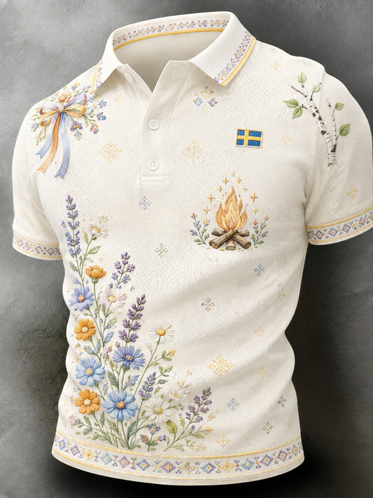 Herrepologenser med kunsttrykk til minne om svensk midtsommer og nasjonaldag