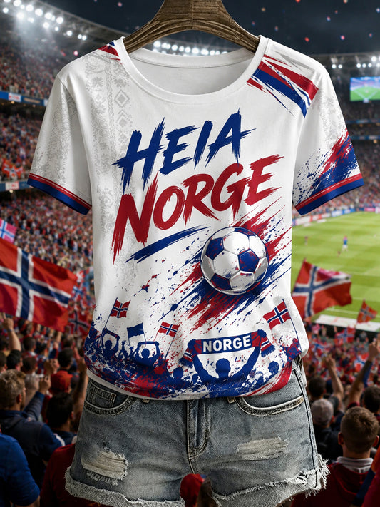 Dame Norge-fotballfan-T-skjorte – Kulturelt og kunstnerisk trykk