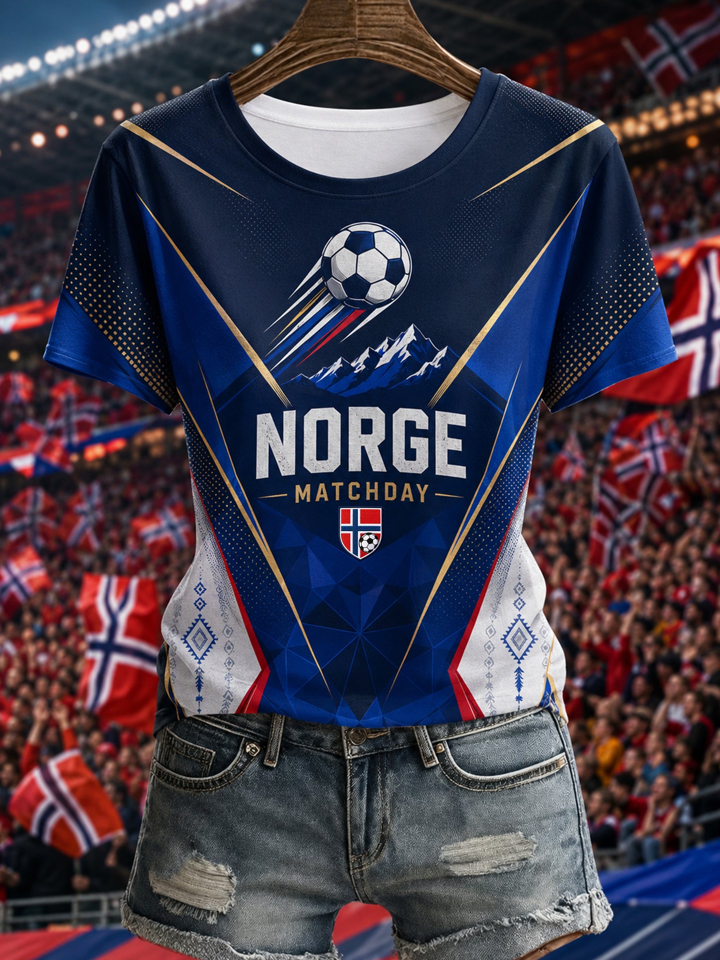 Kvinners Norge-fotballfan-T-skjorte - Kulturell og kunstnerisk trykk