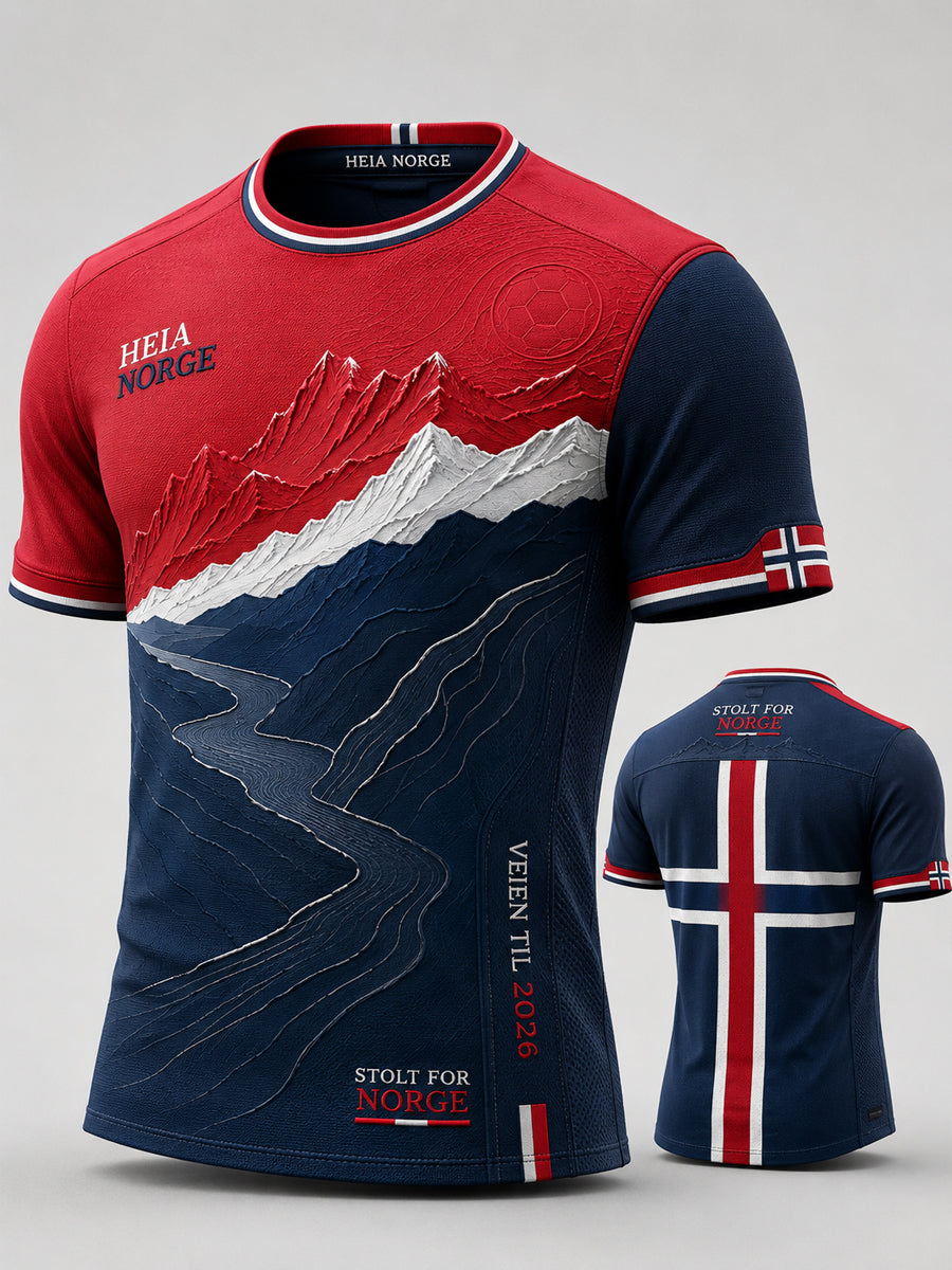 Retro Norge 2026 fotball snøfjell