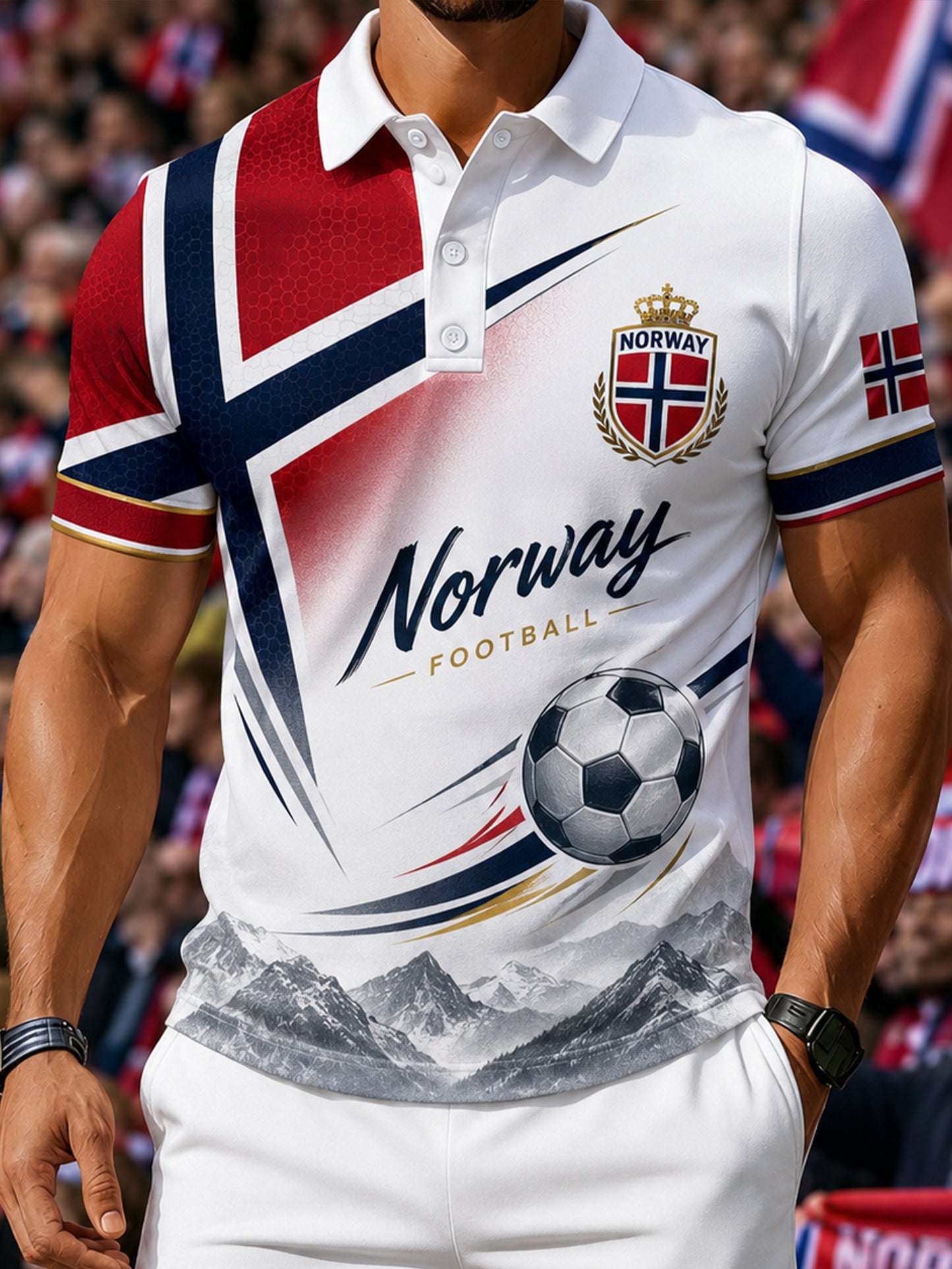 Norge fotballfan Kultur og kunst Print Polo skjert
