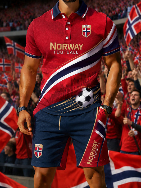 Norges fotballfans kultur- og kunsttrykk polosett for menn