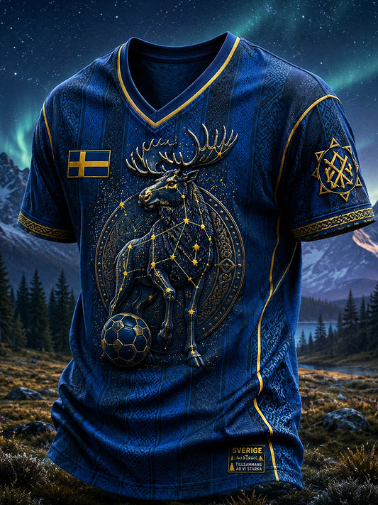 Retro svensk fotballfan-kunsttrykk uformell t-skjorte genser