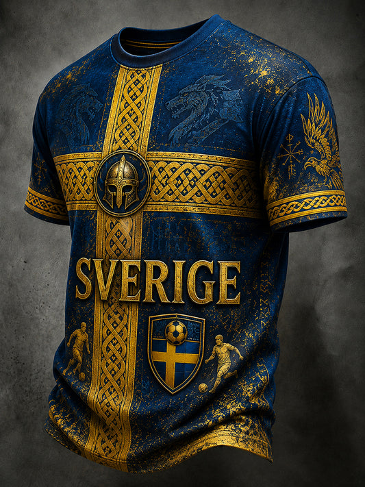 Retro svensk fotballfan-kunsttrykk uformell t-skjorte genser