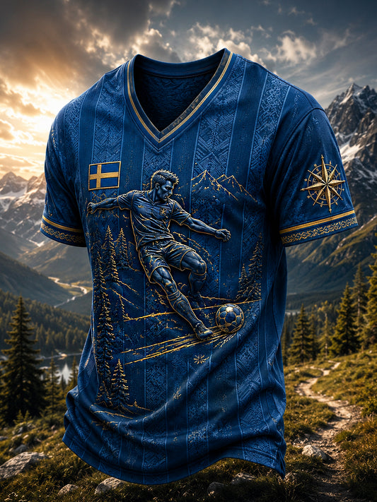 Retro svensk fotballfan-kunsttrykk uformell t-skjorte genser