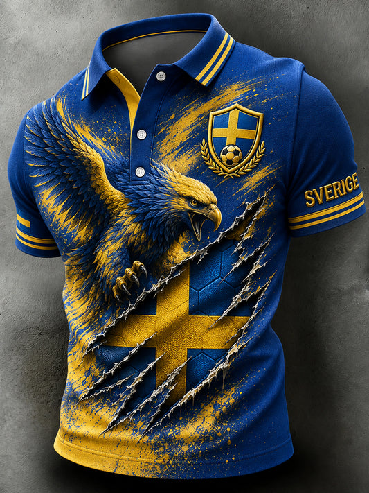 Retro svensk fotballfan Art Print Uformell Polo skjorte