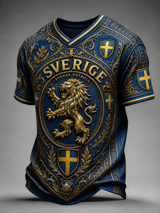 Retro svensk fotballfan-kunsttrykk uformell t-skjorte genser