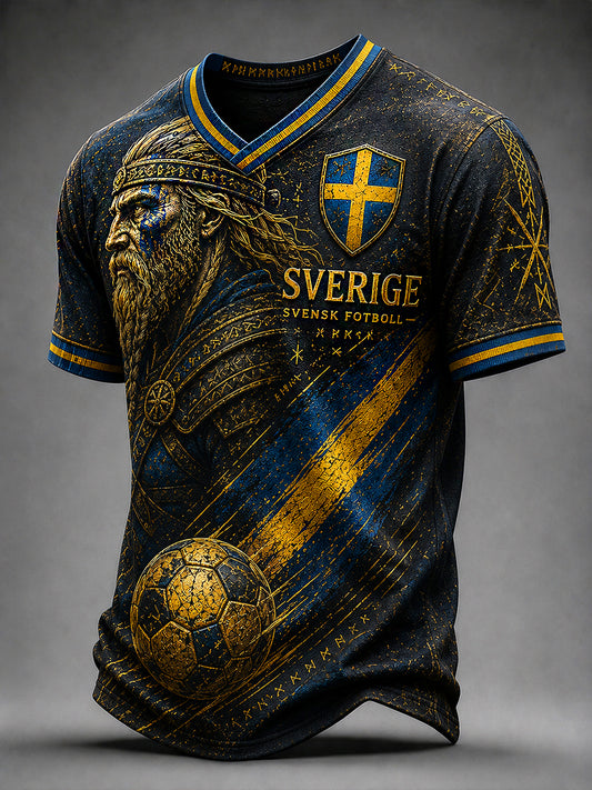 Retro svensk fotballfan-kunsttrykk uformell t-skjorte genser