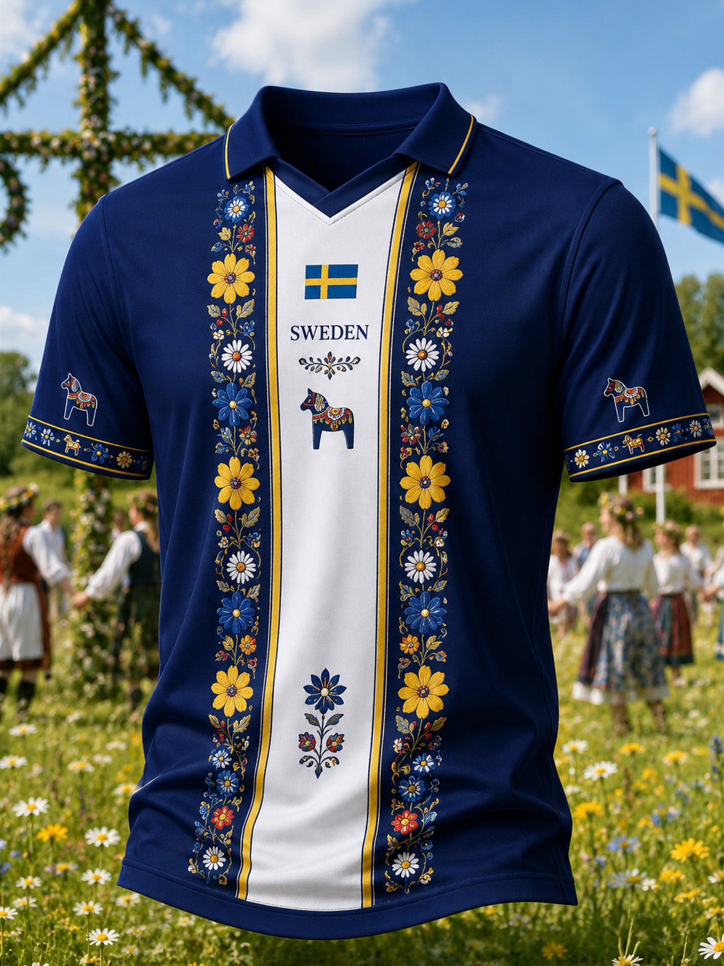 Mäns svenska midsommardag minneskonst Skriv ut V-Hack Topp