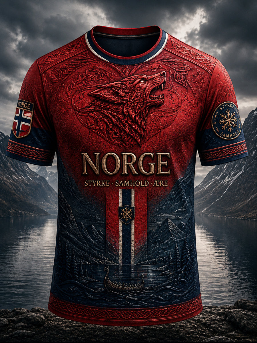 Retro norsk fotball ulvtotem-t-shirt