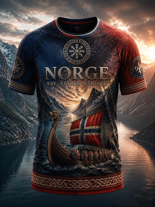 Retro norsk fotball-t-skjorte