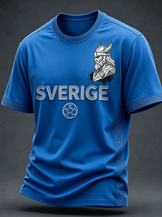 Herrer Retro Svensk Fotball-lærd 2026 Trykt Avslappet T-skjorte med Kort Erme