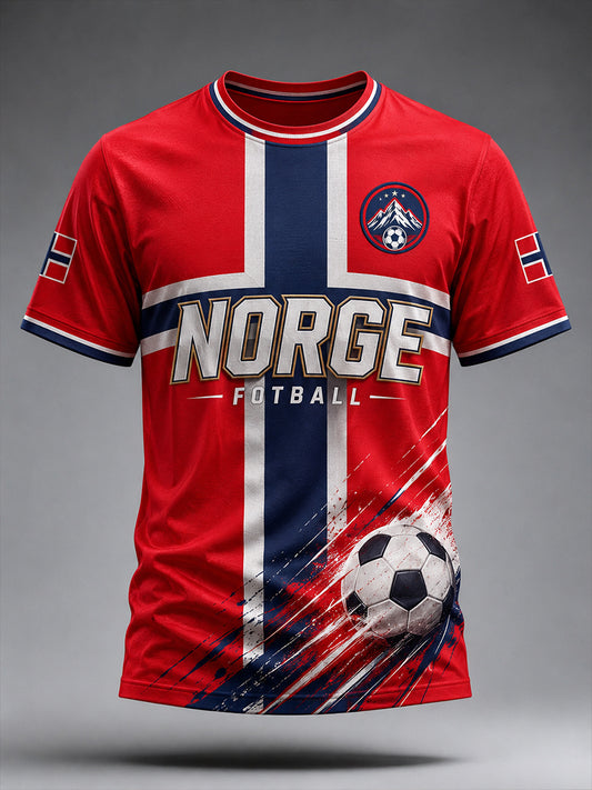Retro norsk fotballsupporterkunsttrykk, uformell t-skjorte