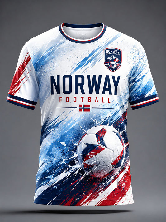 Retro norsk fotballsupporterkunsttrykk, uformell t-skjorte