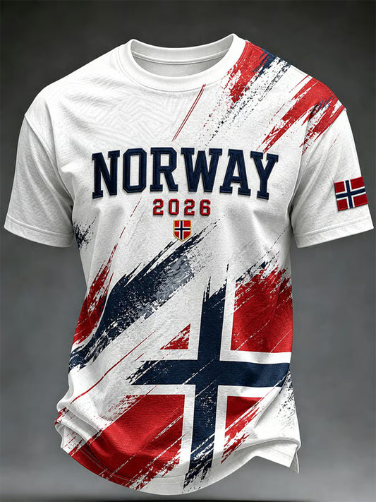 Norsk fotball T-skjorte for menn, unisex, sporty stil