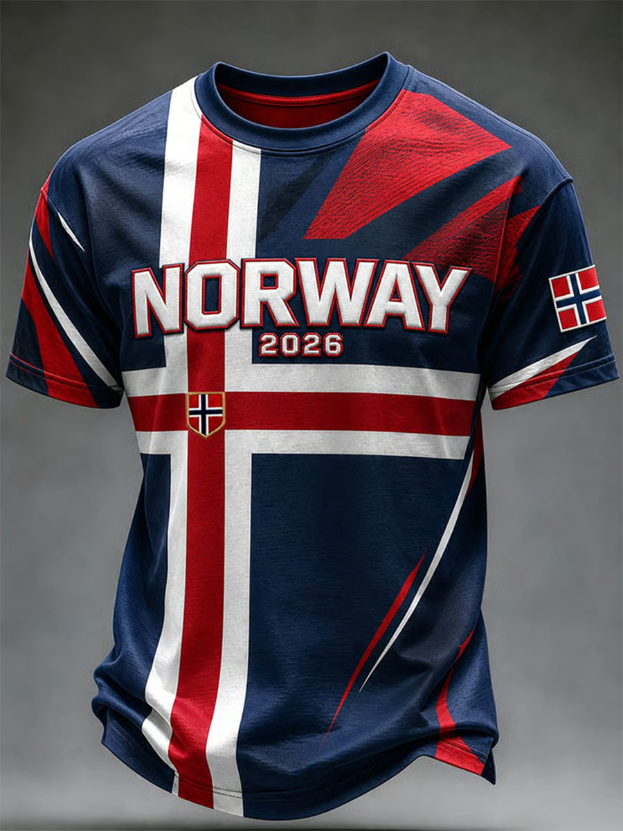 Herrer Norge Fotball Fritids Sportstil Unisex T-skjorte