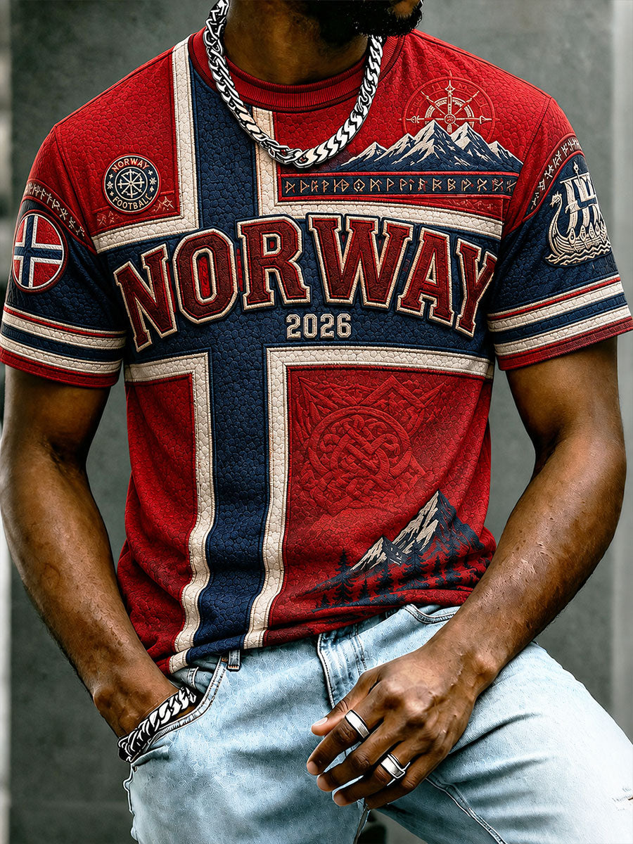 Herrer Norge Fotball Fritids Sportstil Unisex T-skjorte