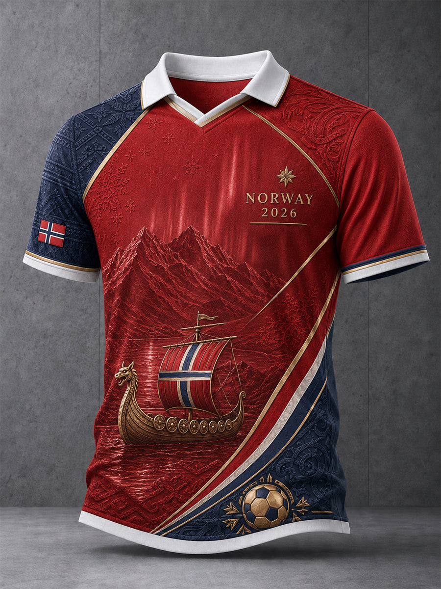 Menns 2026 Norge klassisk fotboll Jersey.