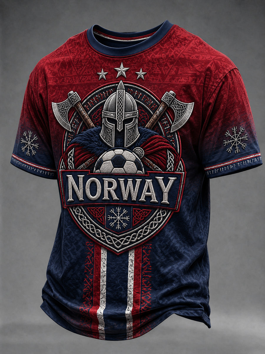 Menns Norge fotballfan-design t-skjorte
