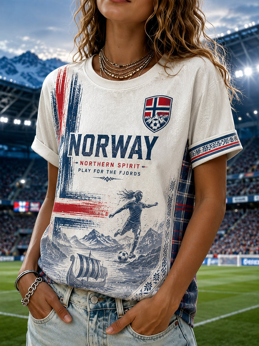 Kvinner viking fotballkort-t-shirt