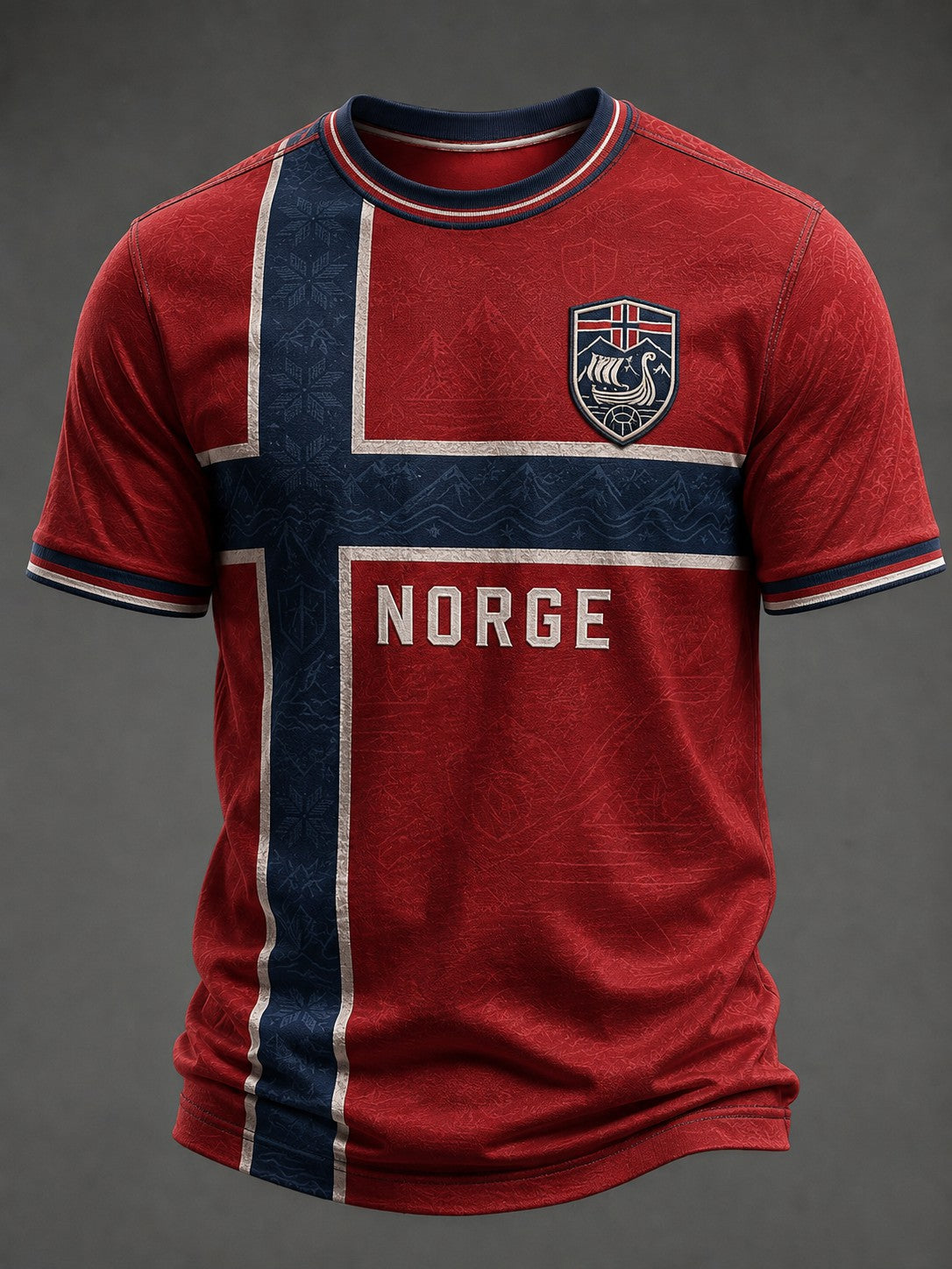 Menns Norge Fotball Trykt T-skjorte