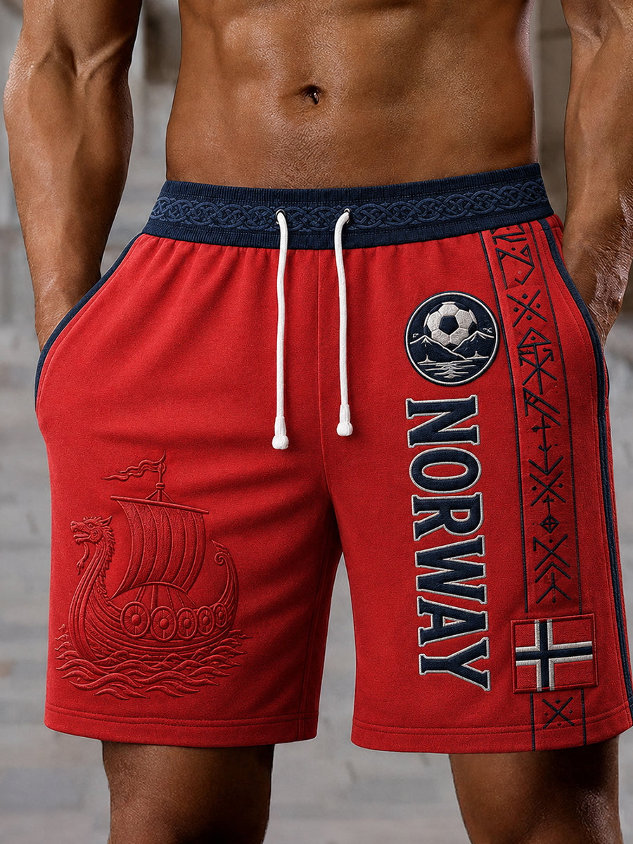 Retro norsk fotballfan-kunsttrykk, uformelle joggesweatpants