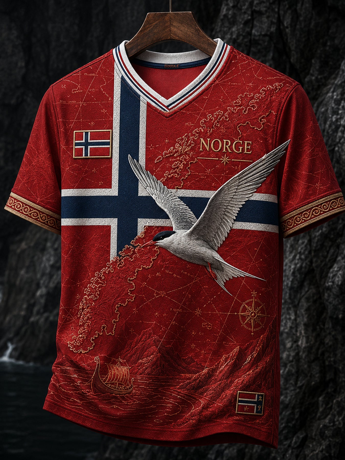 Retro norsk dykekunsttrykk avslappet t-skjorte