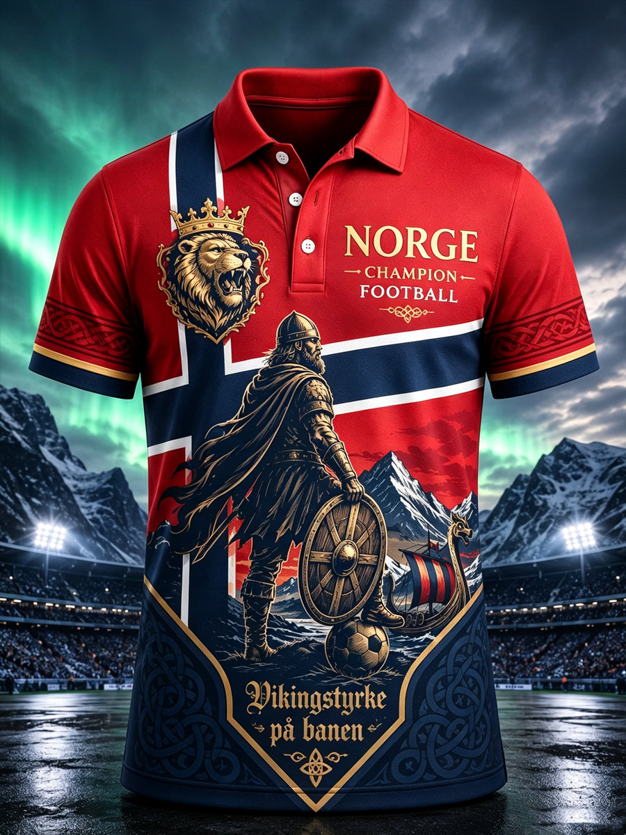 Herrepolo med minne-trykk for Norgesdagen