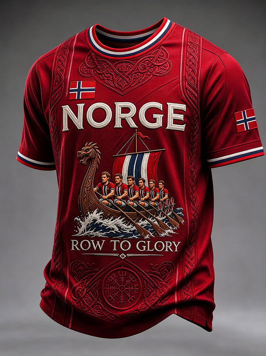 Menns norge Row til ære korte ermer T-skjort