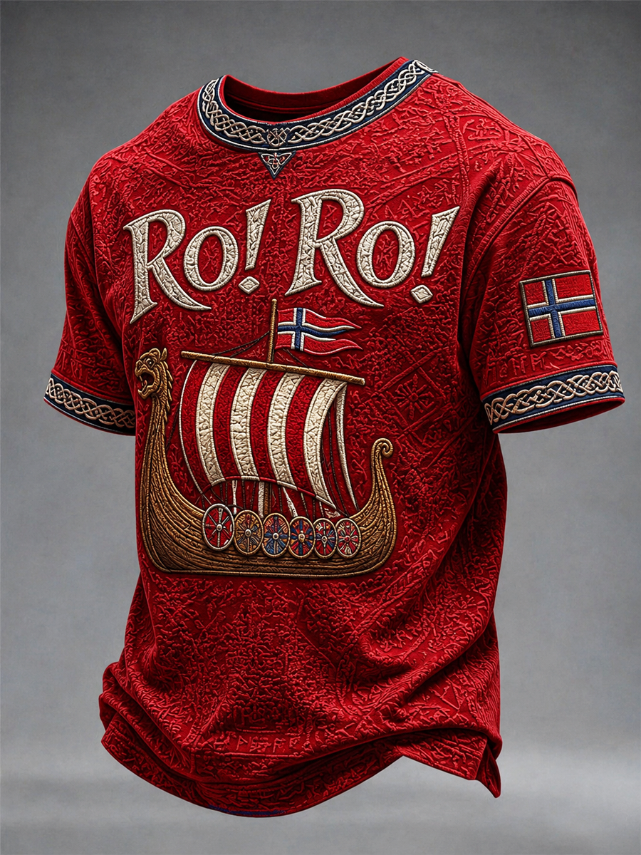 Menns Ro! Ro! Norge kortermerket t-skjorte
